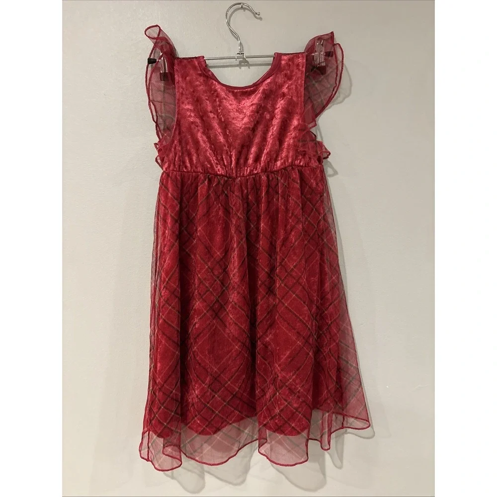 Disney Princess Crushed Velour Plaid Holiday Christmas Toddler Nightgown Gown 3T